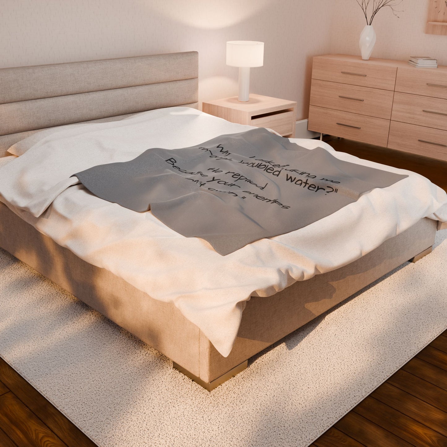 Inspirational Quote Velveteen Plush Blanket