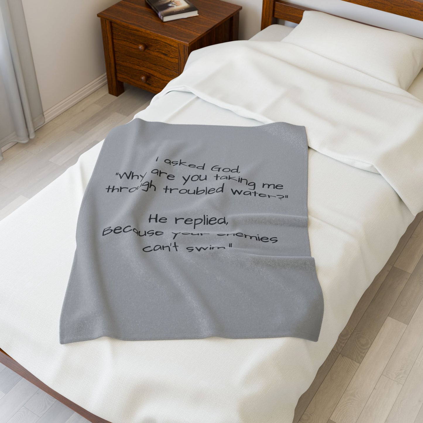 Inspirational Quote Velveteen Plush Blanket